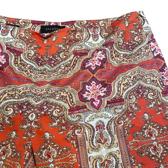 TALBOTS Signature Grecian Paisley Ankle Pants Women's 12 Boho Chic Maximalist - Picture 3 of 10